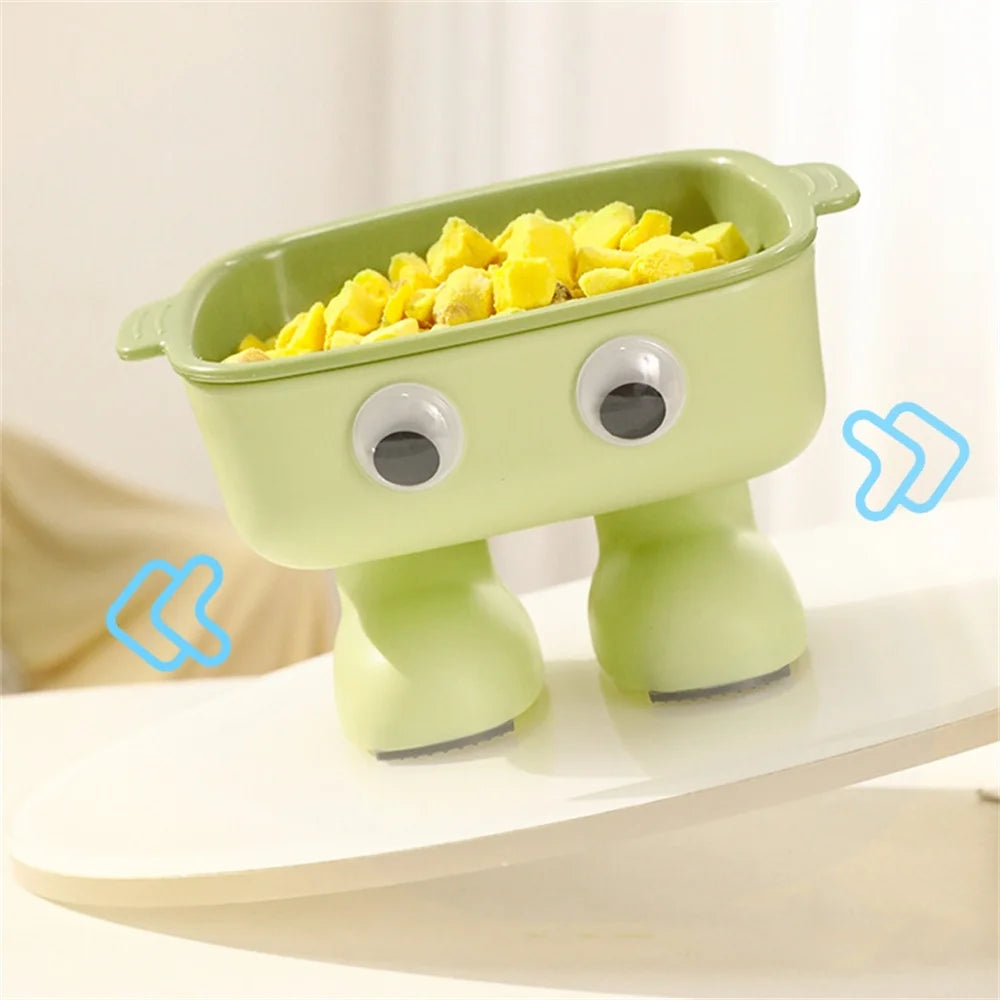 Cute Robot Pet Bowl with Neck Protector and Anti-Choking Design